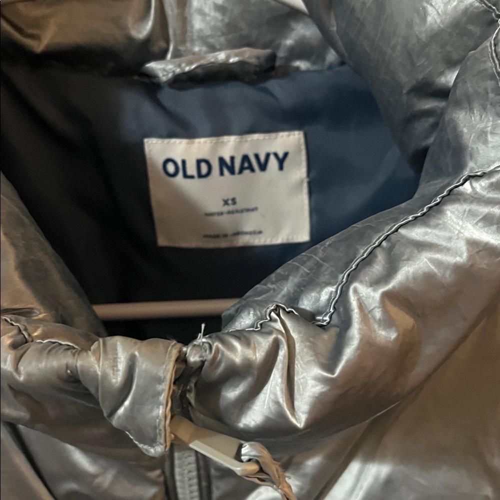 Old Navy Metallic blue Puffer Jacket - Picture 2 of 3